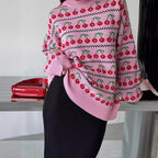 Women's Patterned Sweater with Fruity Design