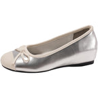Women's Ballet Flats with Elegant Bow and High-Quality Glossy Finish