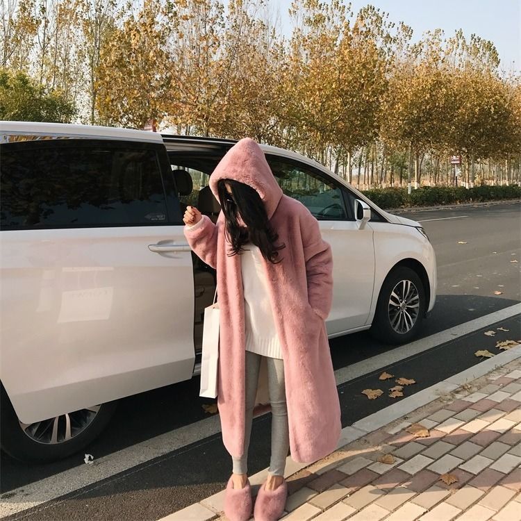 Women's Cozy Oversized Coat with High Collar and Side Pockets