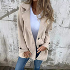 Women's Oversized Coat with Button Details