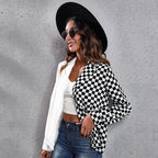 Women's Asymmetric Plaid Blazer
