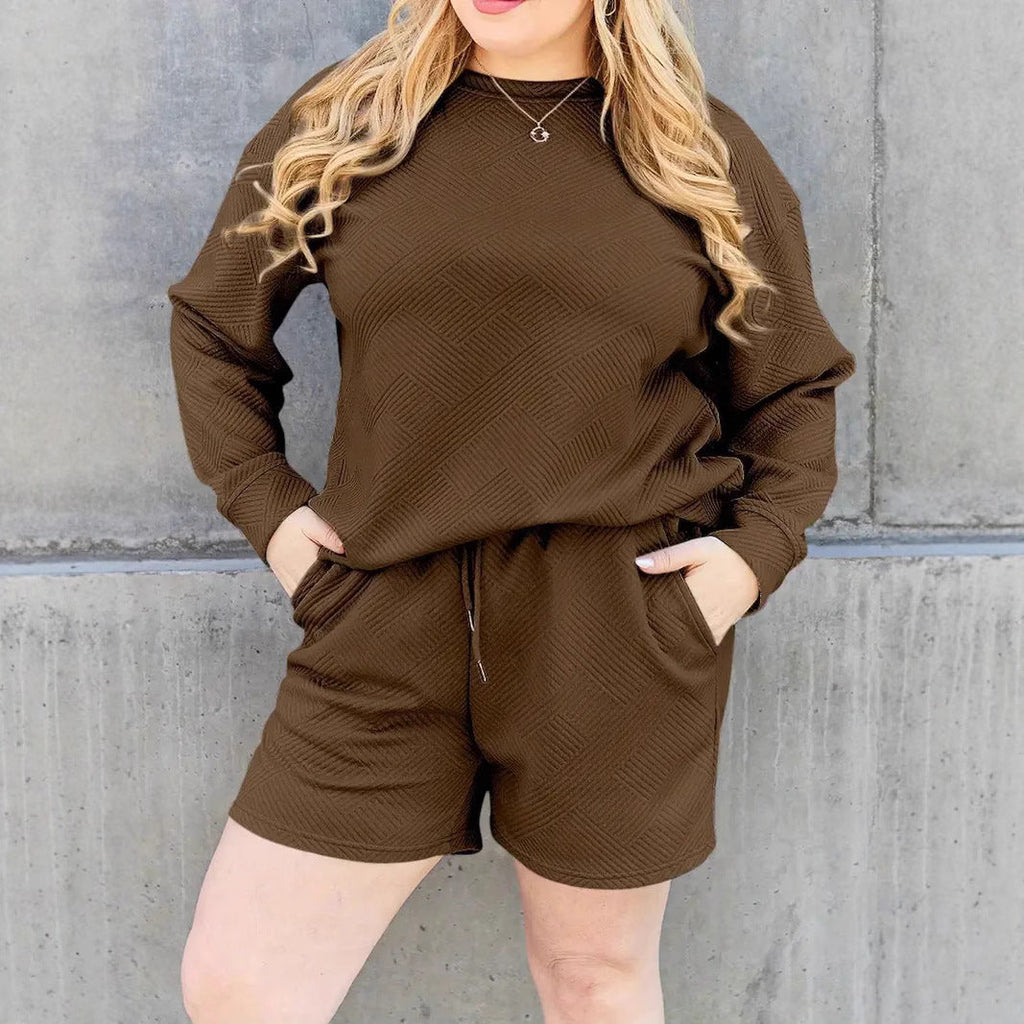 Women's Casual Sweatshirt and Shorts Set