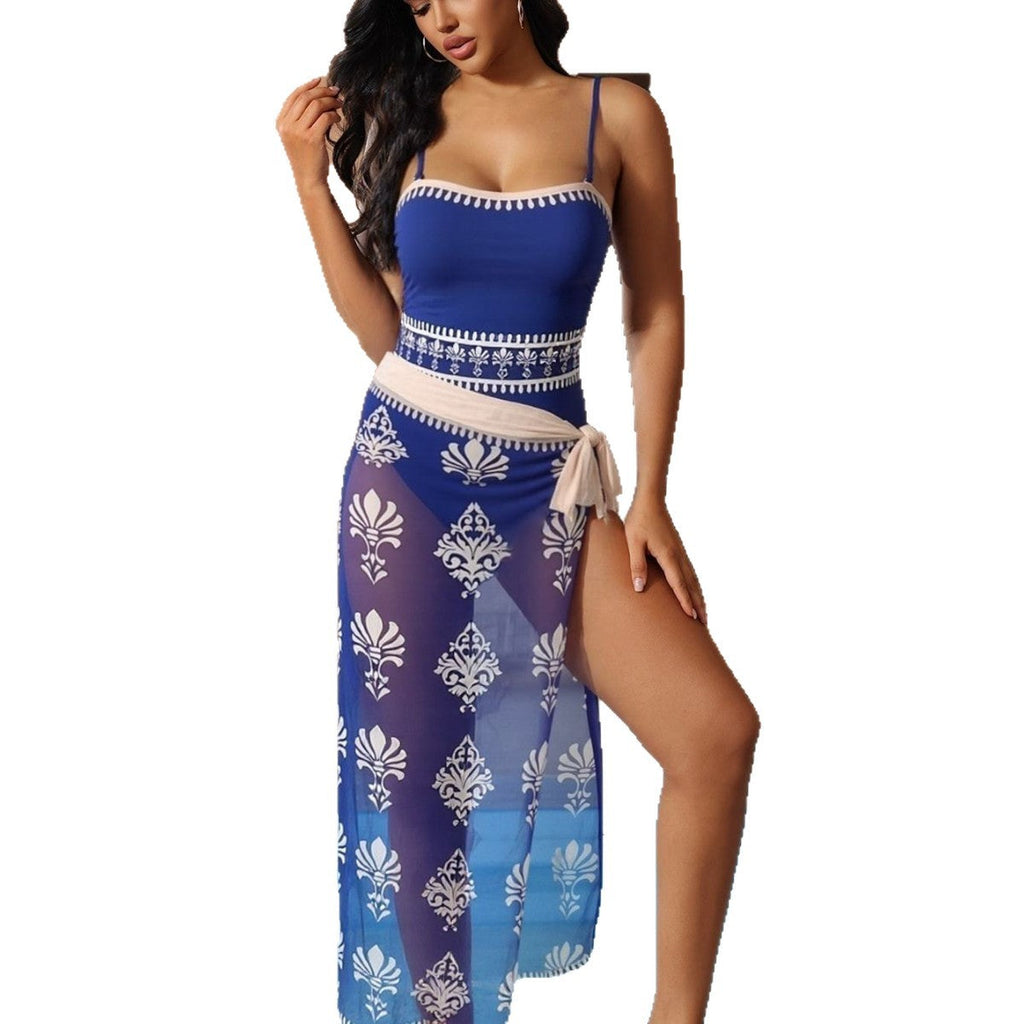 Women's Swimsuit with Stylish Transparent Over-Skirt