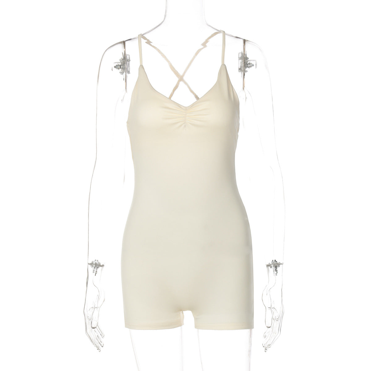 Women's Bodycon Bodysuit with Criss-Cross Straps
