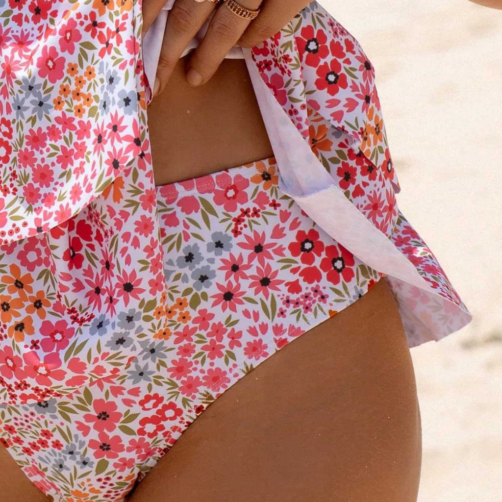 Women's Floral Ruffled Swimsuit