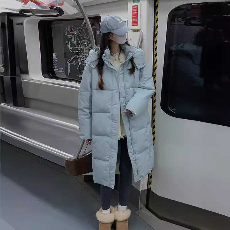 Women's Long Quilted Coat with Practical Pockets