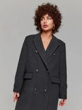 Elegant Double-Breasted Coat with Textured Details