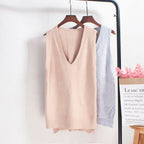 Women's Sleeveless V-Neck Fine Knit Top