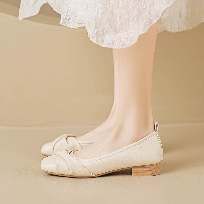 Women's Ballet Flats with Knot Design