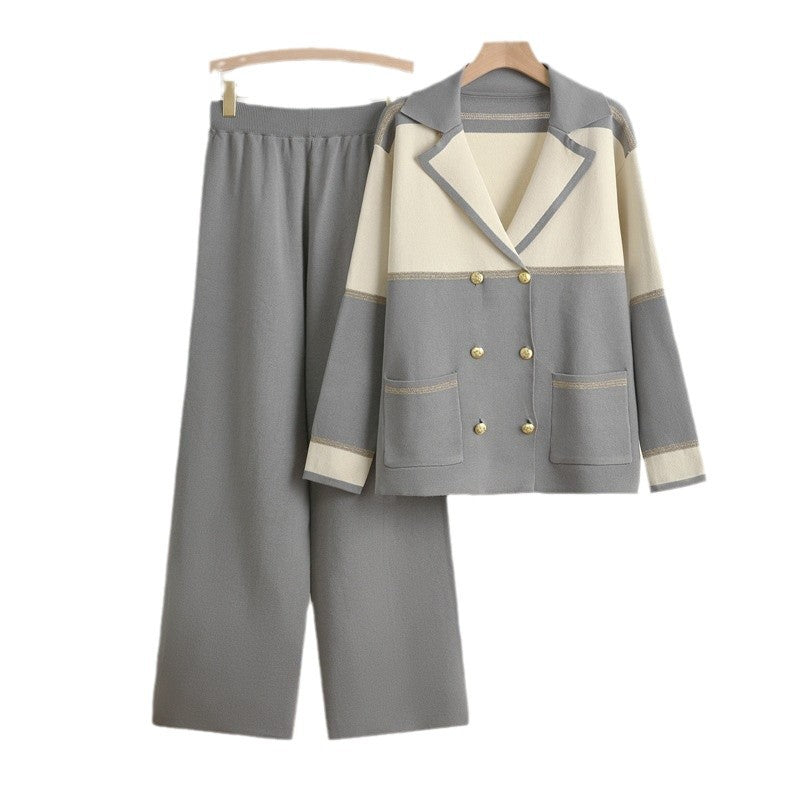 Elegant and Comfortable Double-Breasted Leisure Suit Set
