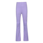 Women's High-Waisted Slim-Fit Flared Pants with Ribbed Details