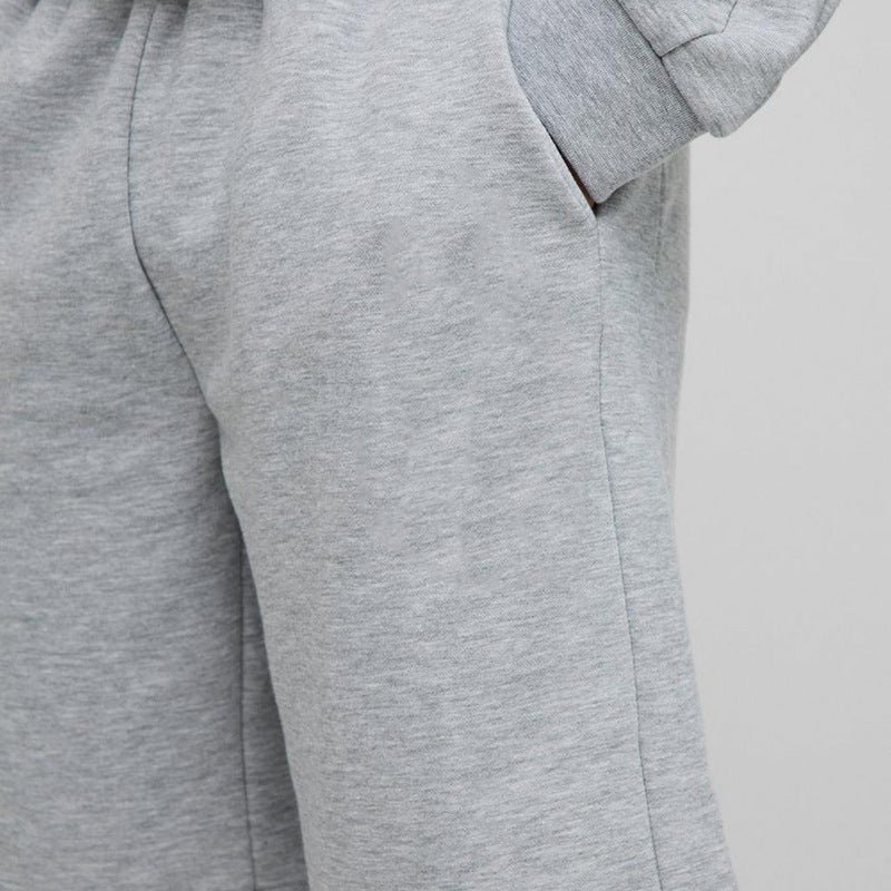 Men's sweat shorts set with zip hoodie and elastic drawstring