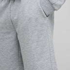 Men's sweat shorts set with zip hoodie and elastic drawstring
