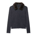 Women's Elegant Cardigan with Detachable Collar