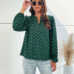 Women's Elegant Blouse with Folded Sleeves