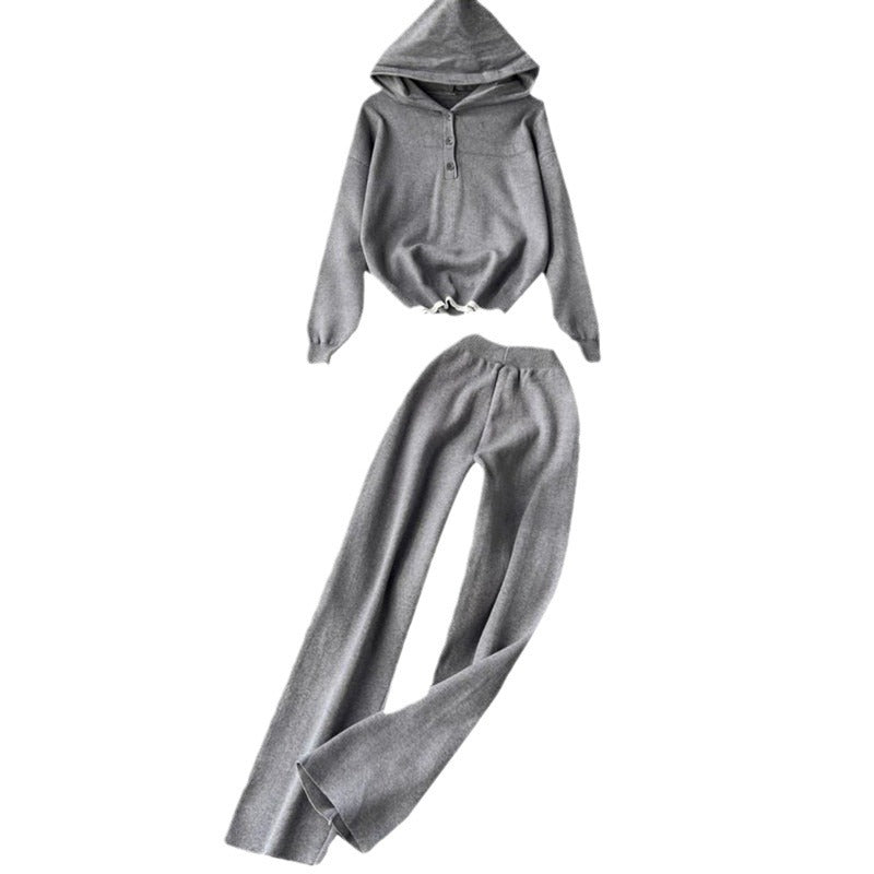 Women's Comfortable Lounge Set with Hood and Casual Cut