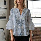 Women's Blouse with Beautiful Floral Design