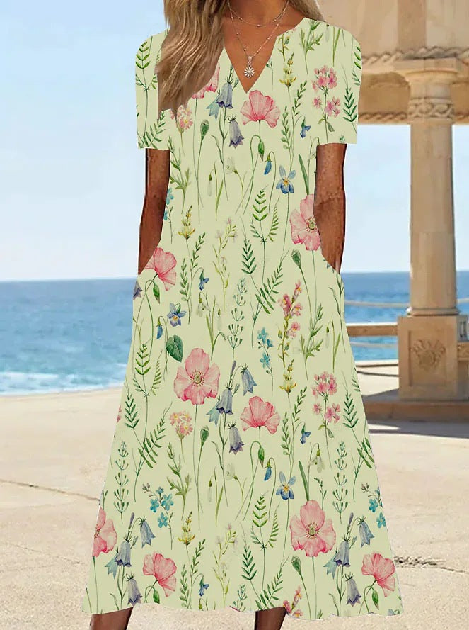 Women's Floral Summer Dress with Pockets