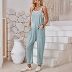 Women's Jumpsuit with Pockets and Stretch Fabric