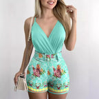 Women's Elegant Floral V-Neck Jumpsuit