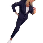 Women's Elegant Business-Casual Striped Suit Set
