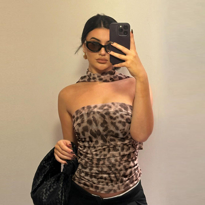 Women's Unique Wrap Top with Asymmetric Design and Ruffle Details