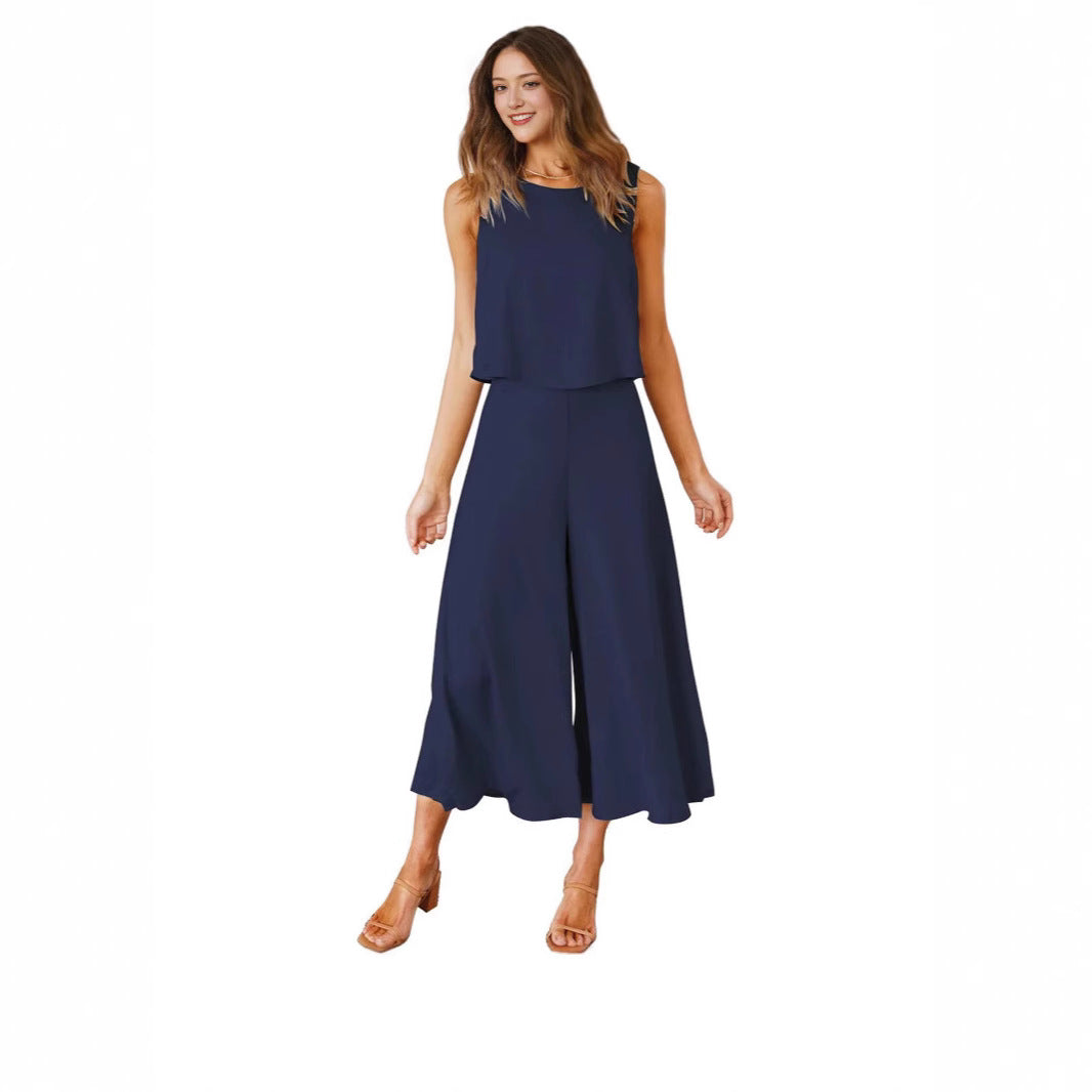 Women's Airy Jumpsuit with Relaxed Fit and Practical Pockets