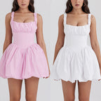 Women's Balloon Dress with Lace Accents