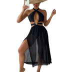 Women's Swimsuit with Cut-Out, High Slit, and Ring Detail