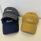 Men's Distressed Cotton Baseball Cap