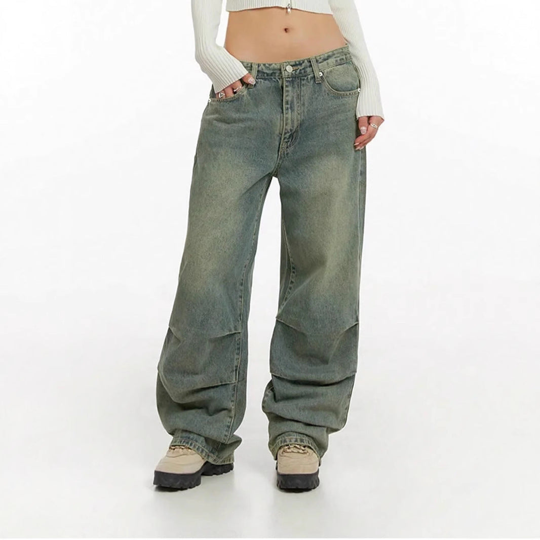Women's High-Waisted Wide-Leg Baggy Jeans