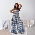 Women's Floral Jumpsuit with Wide Legs