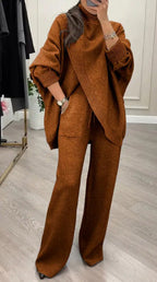 Women's Casual Knit Set with Wide Cut