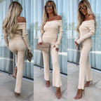 Elegant Off-Shoulder Jumpsuit with Long Leg
