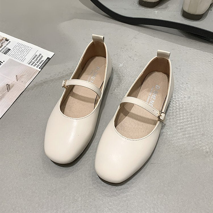 Women's Ballet Flats with Elegant Strap and Comfortable Footbed