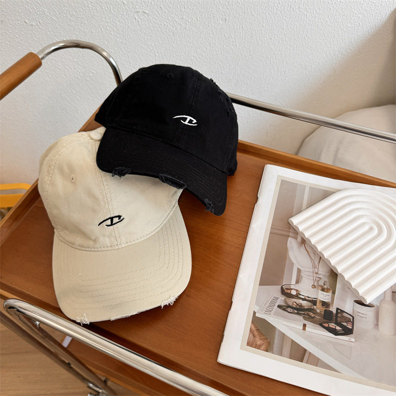 Men's Distressed Cotton Baseball Cap