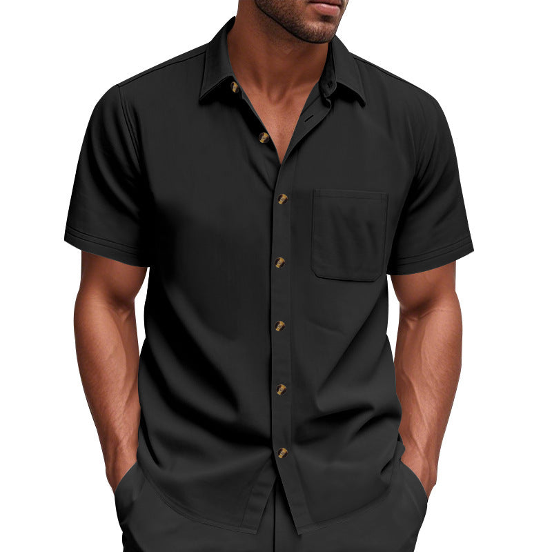 Men's Short-Sleeve Resort Shirt and Drawstring Bermuda Set