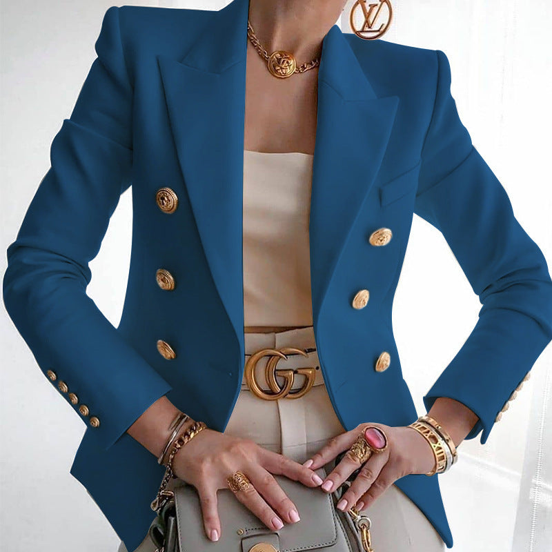 Elegant Tailored Blazer with Gold Buttons