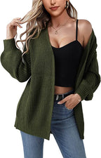 Women's Chunky Knit Cardigan with Open Front and Casual Cut