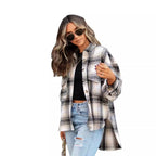 Women's Plaid Oversized Shirt in Casual Style