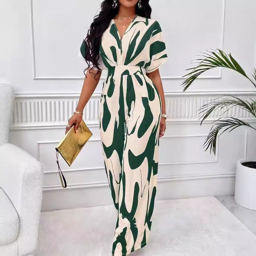 Women's Elegant Modern Jumpsuit with Abstract Print