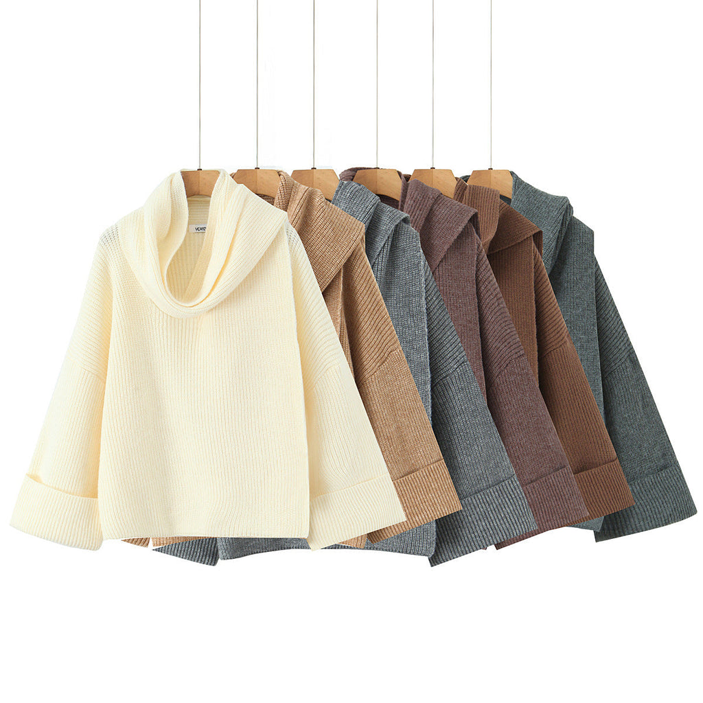 Women's Chunky Knit Cowl-Neck Sweater