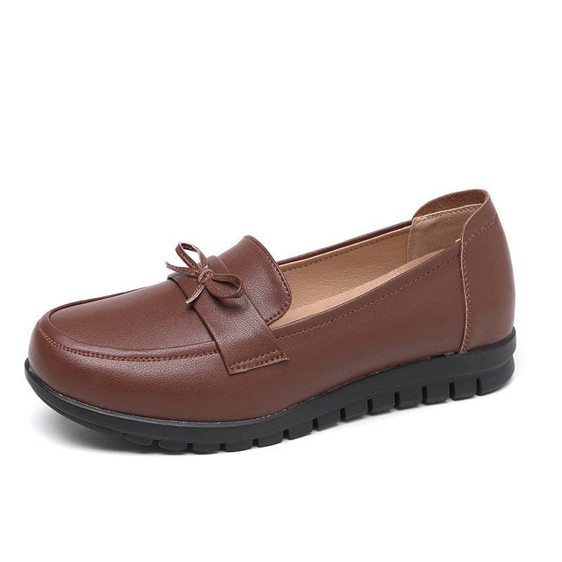 Women's Ballet Flats with Elegant Bow Accents and Non-Slip Sole