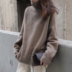 Women's Comfortable Turtleneck Sweater in Wool Blend