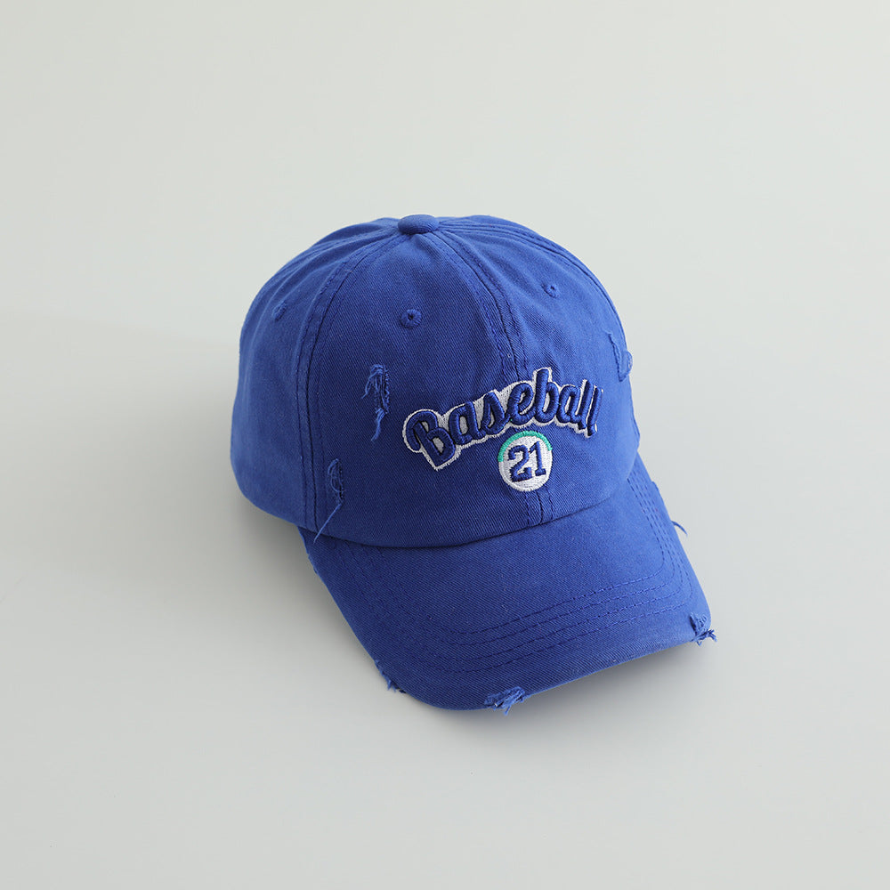 Men's Distressed Cotton Baseball Cap