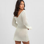 Women's Airy Crochet Maxi Coat
