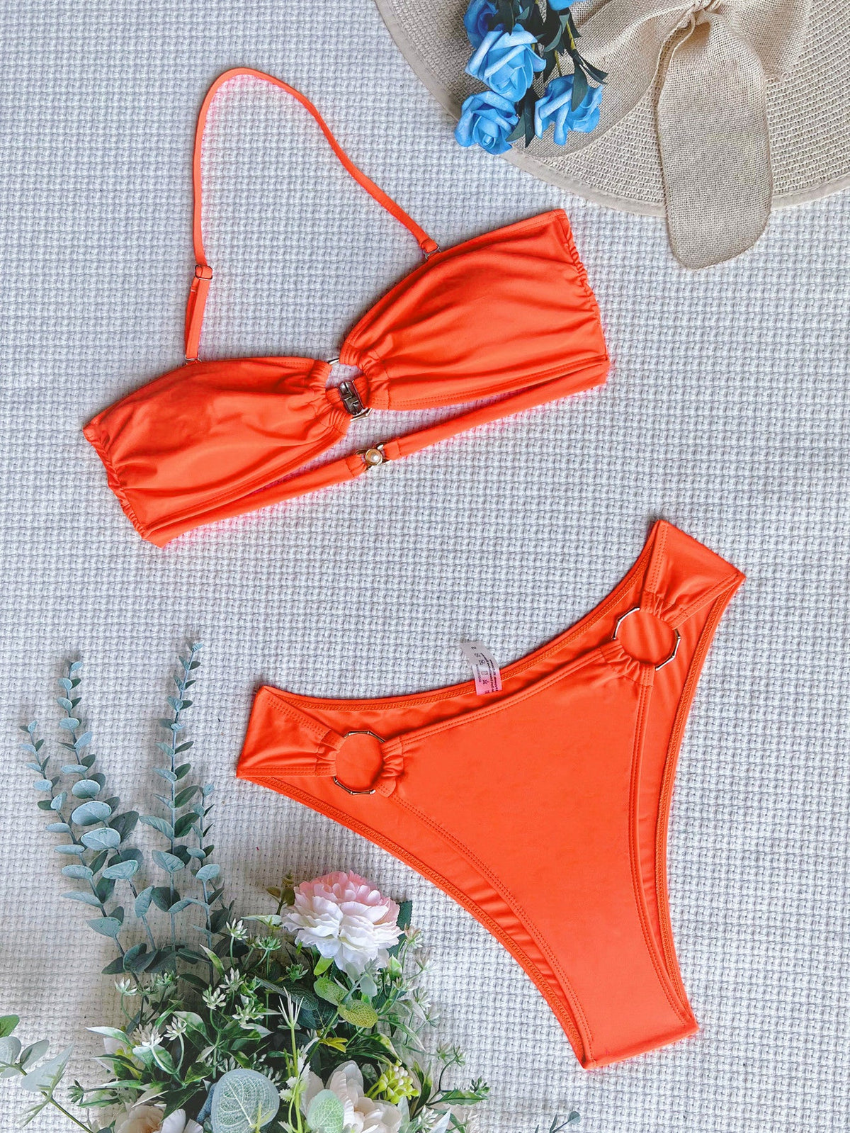 Women's Bandeau Bikini with Glamorous Ring Details