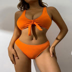 Women's Crop-Top Swimsuit with Knot Detail