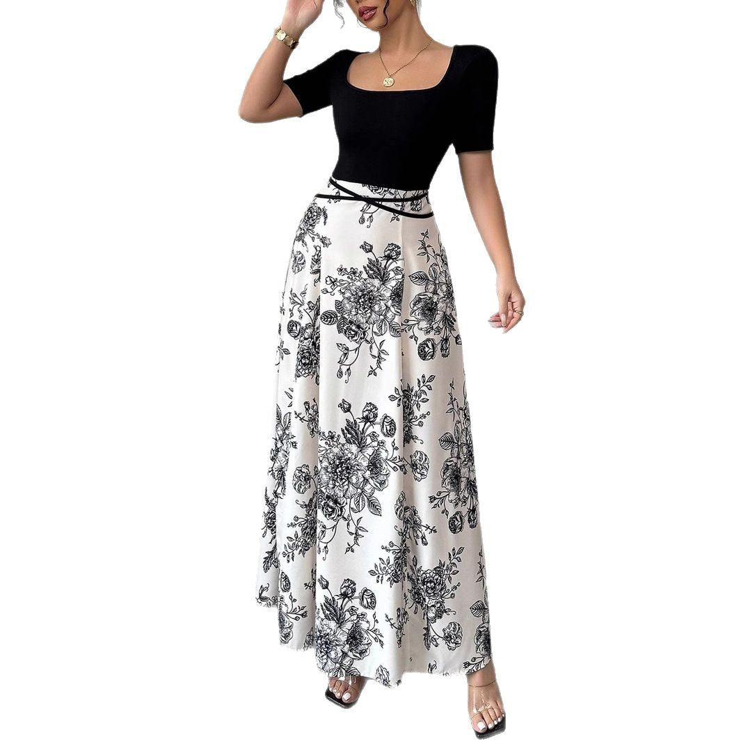 Women's Elegant Maxi Skirt with Floral Pattern
