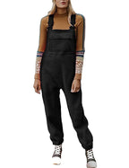 Women's Fluffy Overall with Adjustable Straps and Pockets